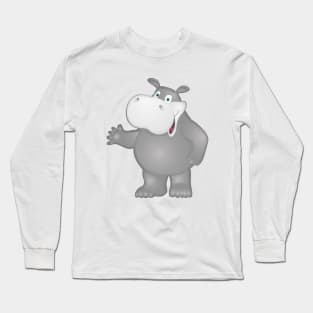 Cute Talking Baby Hippo Long Sleeve T-Shirt